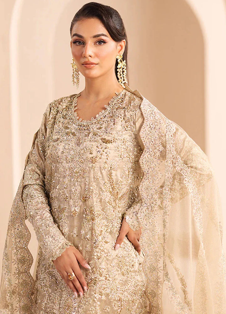 Edel by Saffron Embroidered Tissue Suit Unstitched 4 Piece SFR24E D-01 Opal Dream - Formal Collection
