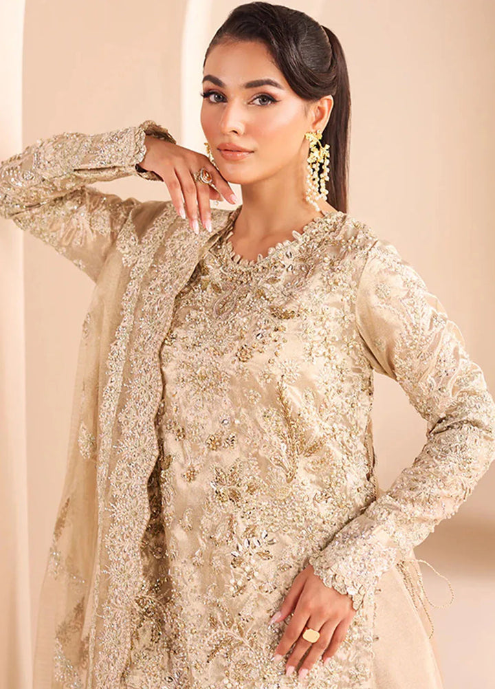 Edel by Saffron Embroidered Tissue Suit Unstitched 4 Piece SFR24E D-01 Opal Dream - Formal Collection