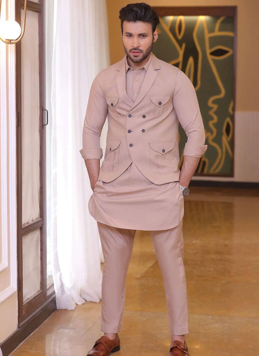 Edge Republic Pret Kurta Pajama And Waist Coat ER 683