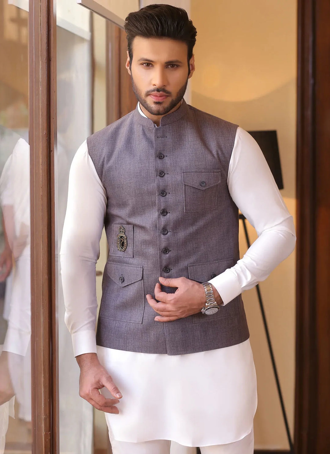Edge Republic Pret Kurta Pajama And Waist Coat ER WC 1057