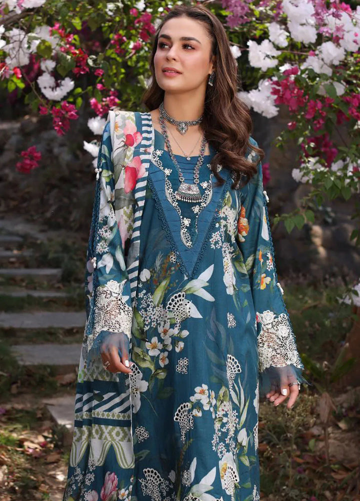 Elaf Chikankari Lawn Suit Unstitched 3 Piece EF24C ECK-02 B Serenita - Summer Collection