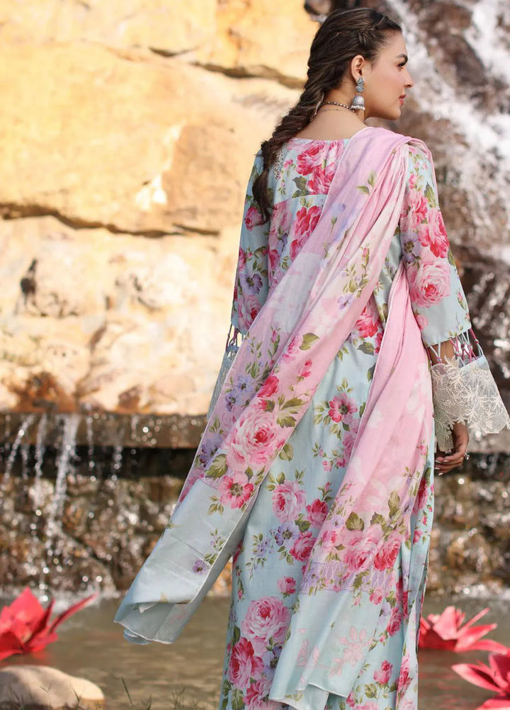 Elaf Chikankari Lawn Suit Unstitched 3 Piece EF24C ECK-04 B Glaciella - Summer Collection