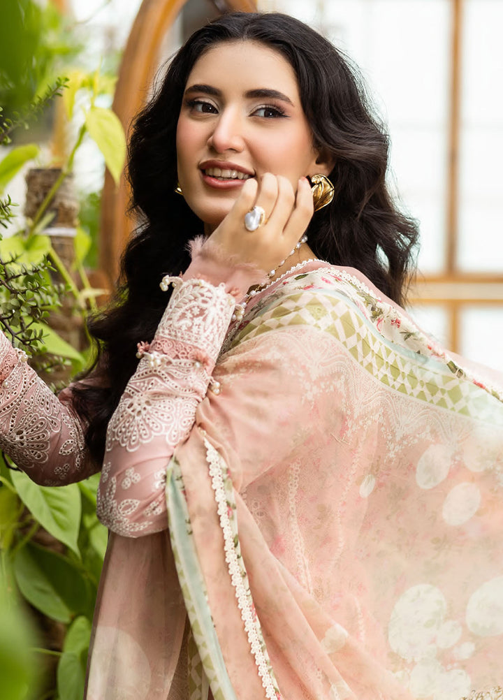 Elaf Chikankari Lawn Suits Unstitched 3 Piece EEC - 1A Forever Blush - Festive Collection