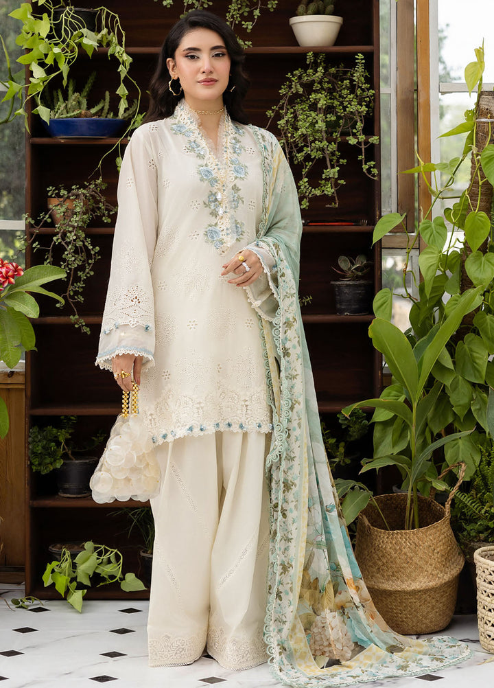 Elaf Chikankari Lawn Suits Unstitched 3 Piece EEC - 1B Pearlista - Festive Collection
