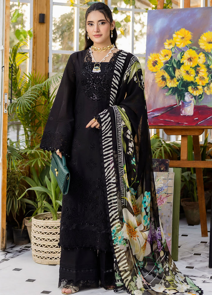 Elaf Chikankari Lawn Suits Unstitched 3 Piece EEC - 2A Queen of Dusk - Festive Collection