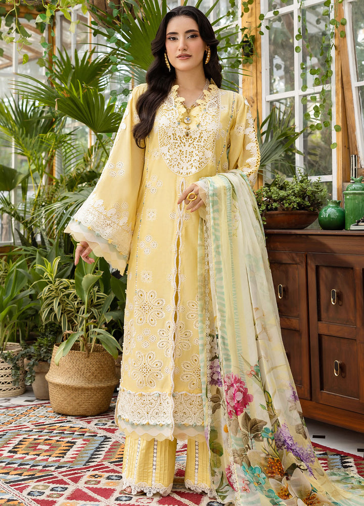 Elaf Chikankari Lawn Suits Unstitched 3 Piece EEC - 2B Butter Bloom - Festive Collection