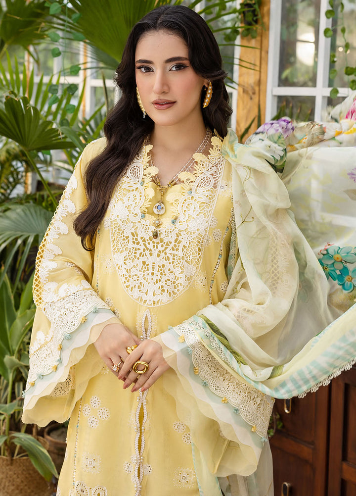 Elaf Chikankari Lawn Suits Unstitched 3 Piece EEC - 2B Butter Bloom - Festive Collection