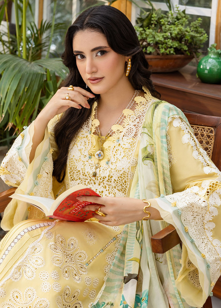 Elaf Chikankari Lawn Suits Unstitched 3 Piece EEC - 2B Butter Bloom - Festive Collection