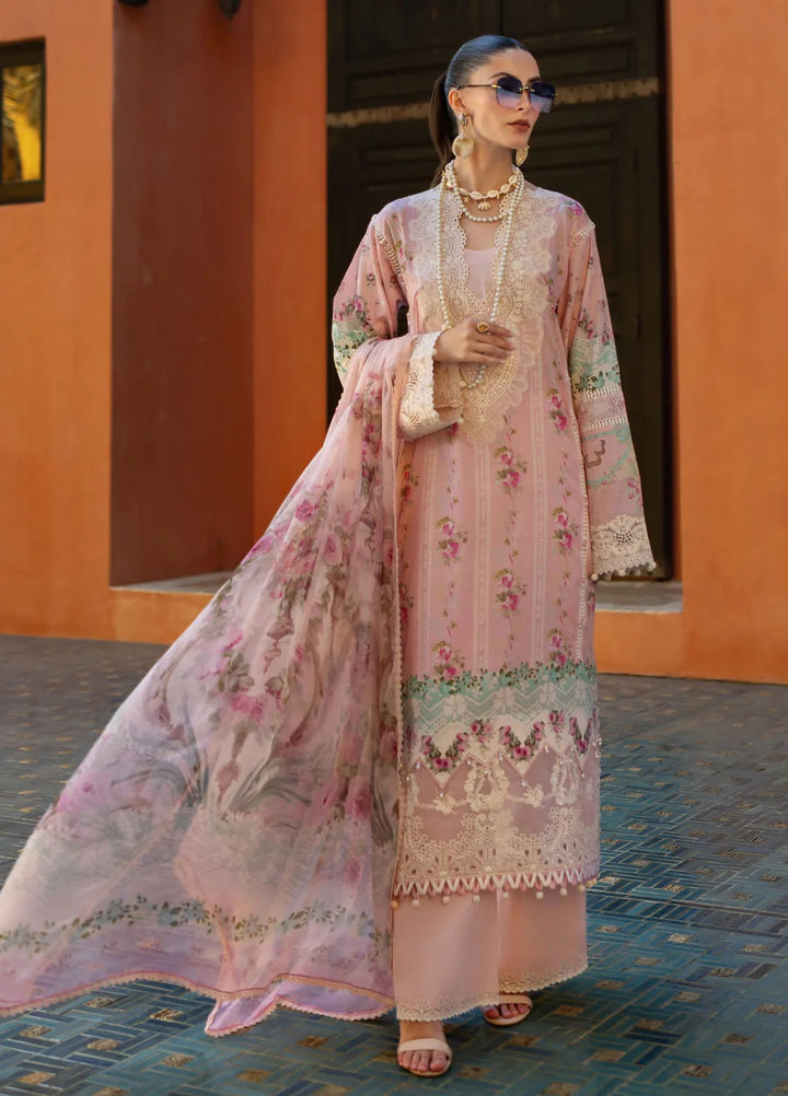 Elaf Embroidered Lawn Suits Unstitched 3 Piece EL25SL ETS-01B - Summer Collection