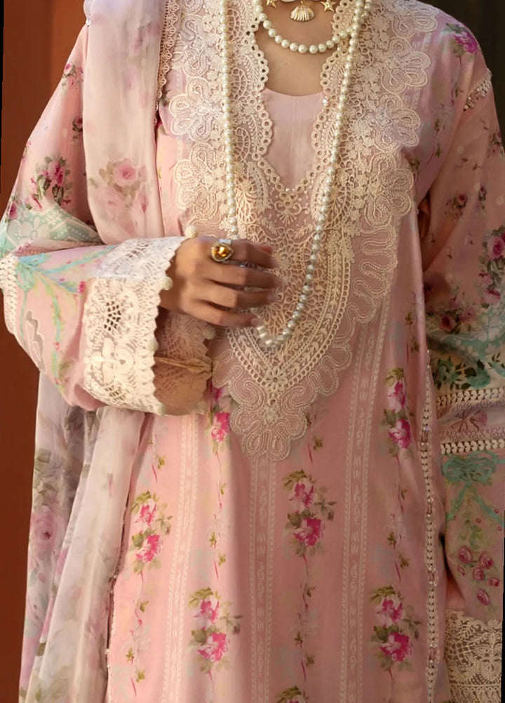 Elaf Embroidered Lawn Suits Unstitched 3 Piece EL25SL ETS-01B - Summer Collection