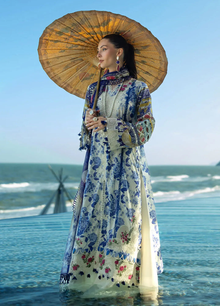 Elaf Embroidered Lawn Suits Unstitched 3 Piece EL25SL ETS-05B - Summer Collection