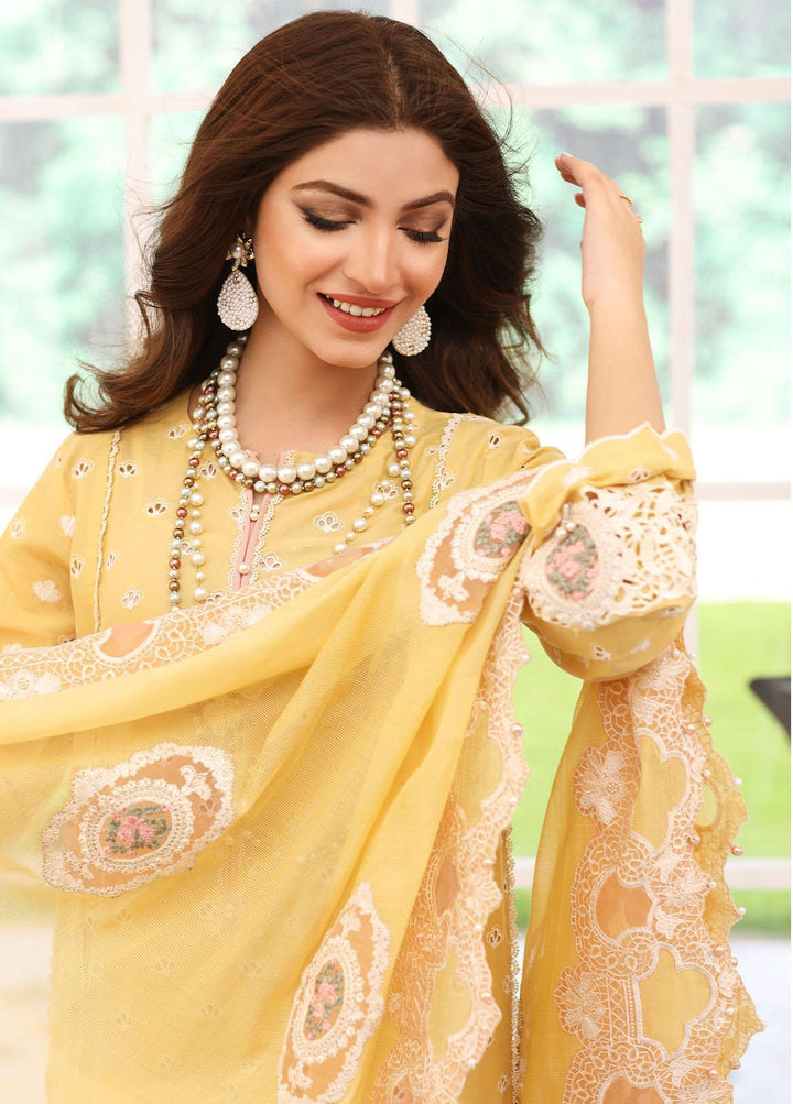Elaf Embroidered Lawn Suits Unstitched 3 Piece EF23FC ELC-03A Daffodil - Festive Collection