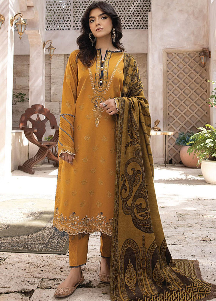 Elak By Humdum Embroidered Khaddar Suits Unstitched 3 Piece HD23EK D-04 - Winter Collection