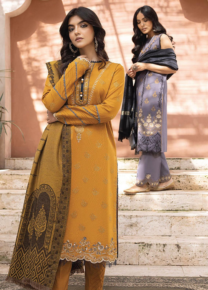 Elak By Humdum Embroidered Khaddar Suits Unstitched 3 Piece HD23EK D-04 - Winter Collection