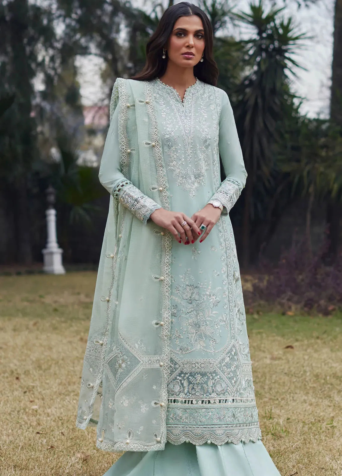 Elan Embroidered Lawn Suits Unstitched 3 Piece EL25LL EL25-06 A Aurielle - Luxury Collection main image 1