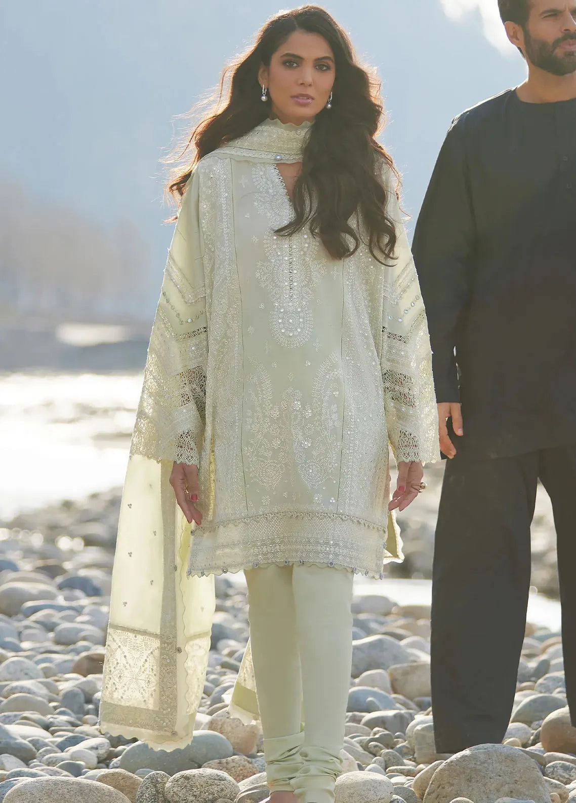Elan Embroidered Lawn Suits Unstitched 3 Piece EL24L D-08A Zenel - Summer Collection