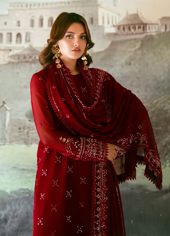 Elinor by Sahane Embroidered Chiffon Suits Unstitched 3 Piece SNE24EL EL-1804 Roselyn - Formal Collection
