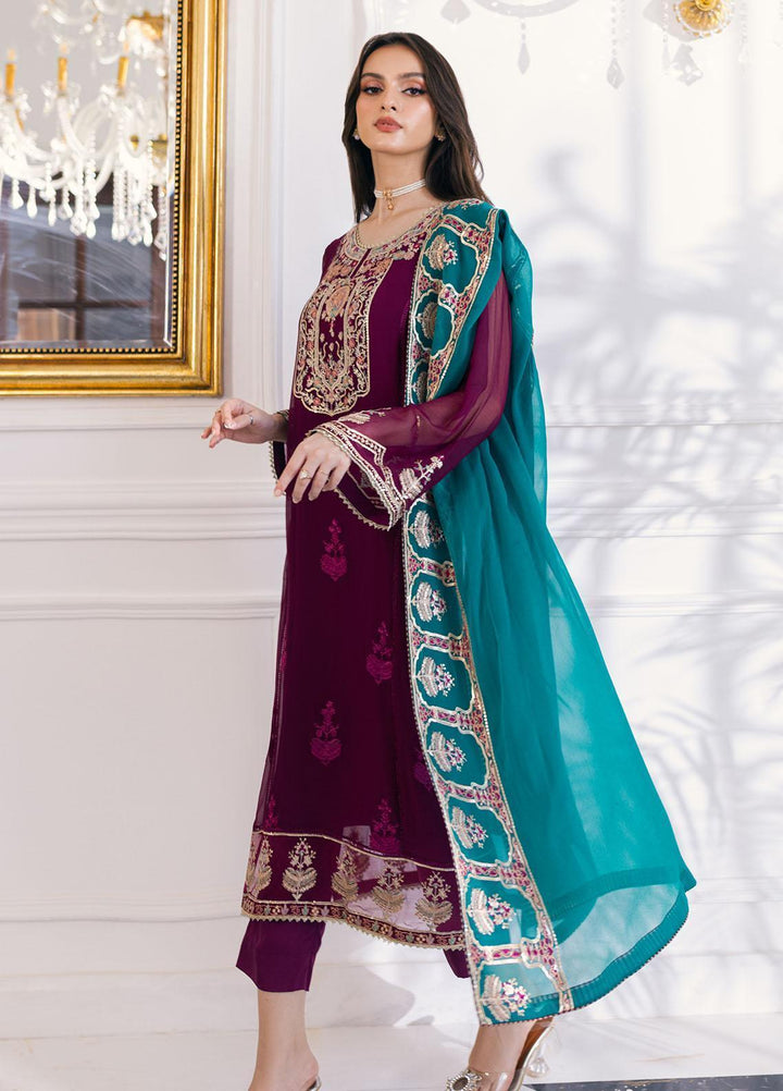 Sahane Pret Embroidered Chiffon 3 Piece Suit D-1005 Anastasia