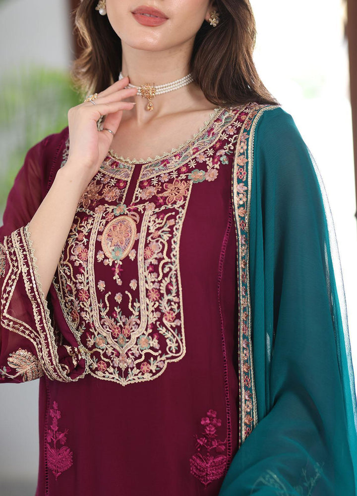 Sahane Pret Embroidered Chiffon 3 Piece Suit D-1005 Anastasia