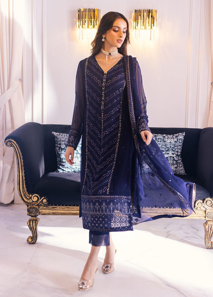 Ella By Sahane Embroidered Chiffon Suits Unstitched 3 Piece SNE23EL SAH-1010 Leila - Formal Collection
