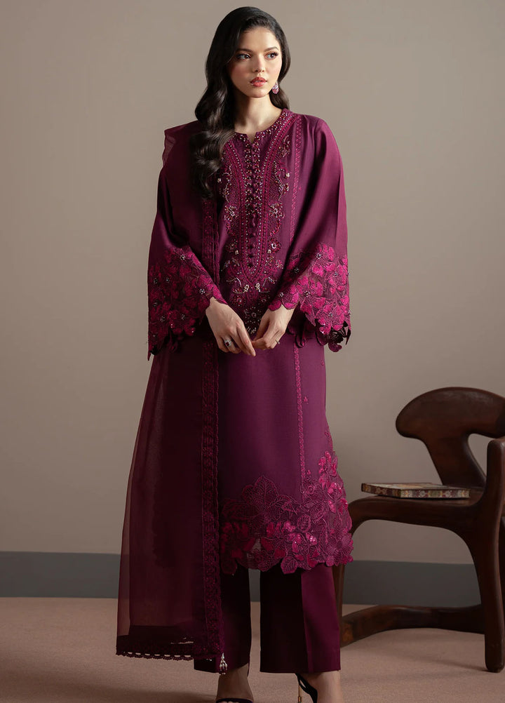 Elvin by Fabiha Fatima Pret Embroidered Silk 3 Piece Suit Lazel