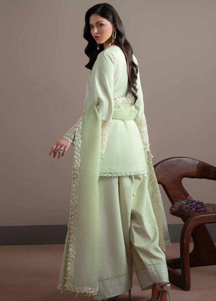 Elvin by Fabiha Fatima Pret Embroidered Silk 3 Piece Suit Sage