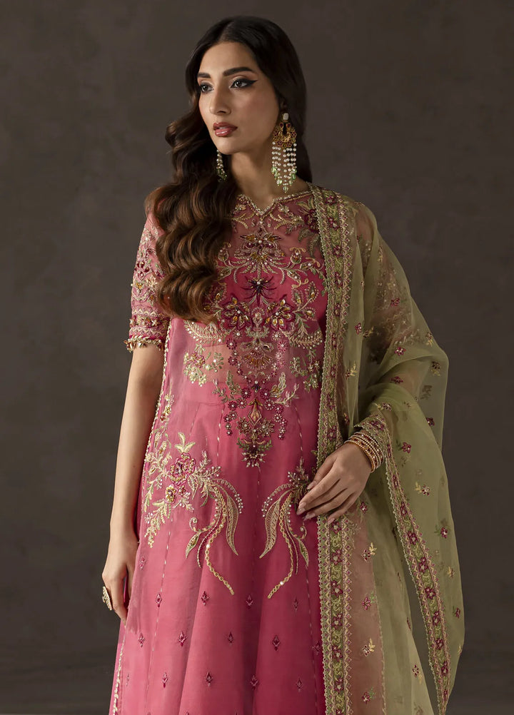 Elysee by Imran Ramzan Embroidered Organza Suits Unstitched 3 Piece IR25EF Orchidee Rose - Formamls Collection