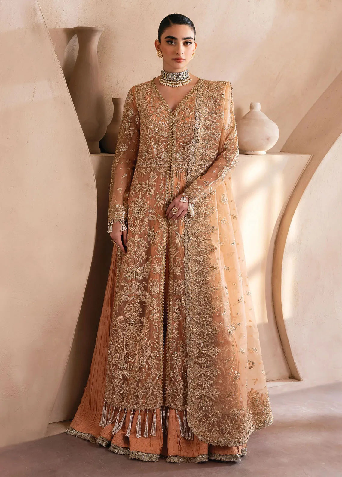 Emaan Adeel Embroidered Organza Suits Unstitched 3 Piece EA23OE AL-03 - Exclusive Collection main image 1