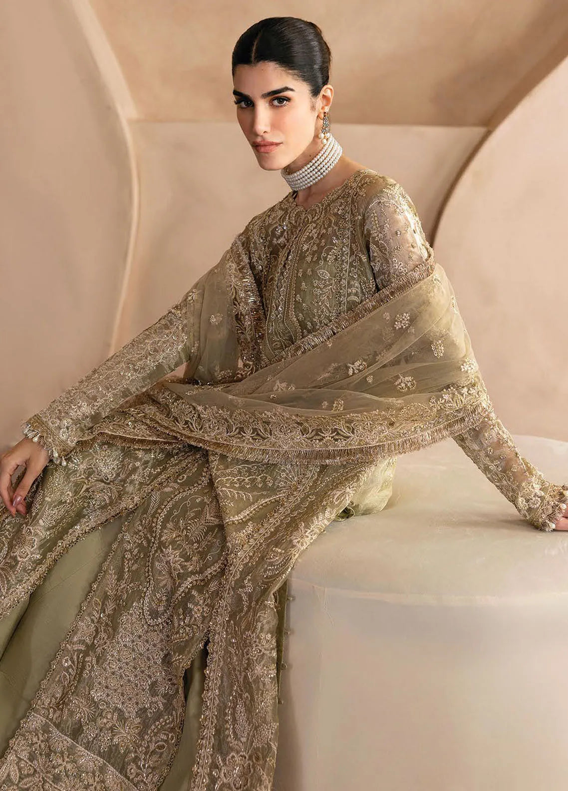 Emaan Adeel Embroidered Organza Suits Unstitched 3 Piece EA23OE AL-03 - Exclusive Collection