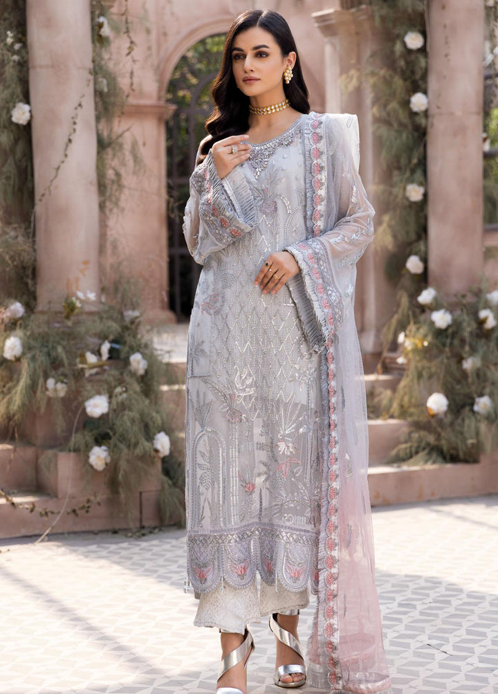 Le Festa By Emaan Adeel Embroidered Chiffon Suits Unstitched 3 Piece EA21-FP3 LR-04 - Premium Collection