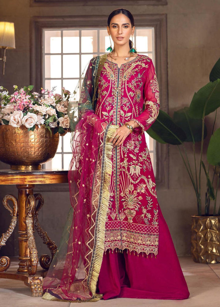 Le Festa By Emaan Adeel Embroidered Chiffon Suits Unstitched 3 Piece EA23-P6 LF-701 - Premium Collection