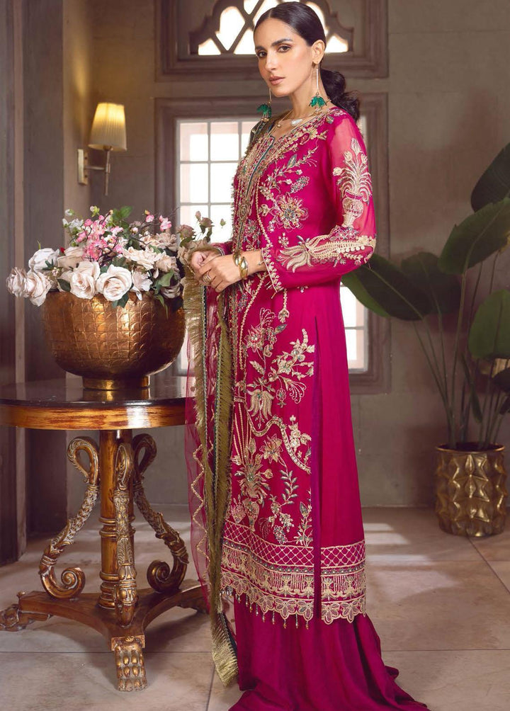 Le Festa By Emaan Adeel Embroidered Chiffon Suits Unstitched 3 Piece EA23-P6 LF-701 - Premium Collection