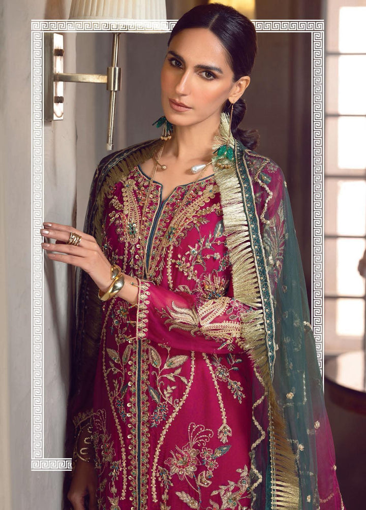 Le Festa By Emaan Adeel Embroidered Chiffon Suits Unstitched 3 Piece EA23-P6 LF-701 - Premium Collection