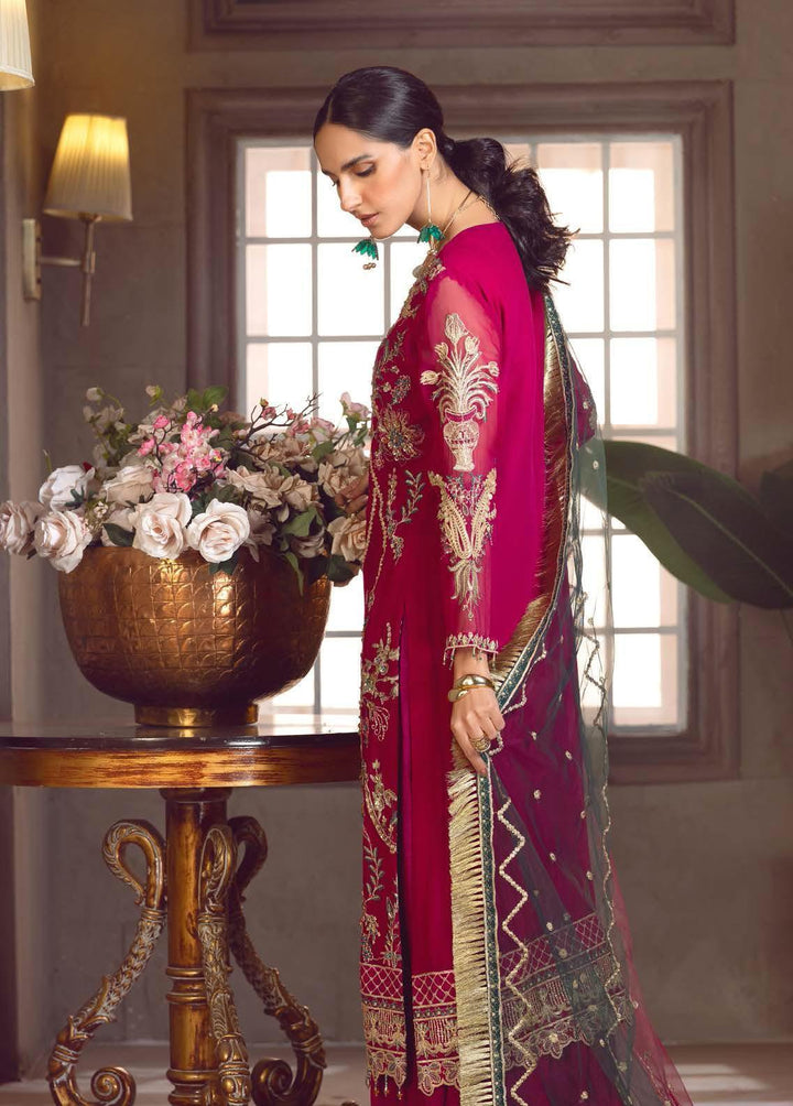 Le Festa By Emaan Adeel Embroidered Chiffon Suits Unstitched 3 Piece EA23-P6 LF-701 - Premium Collection