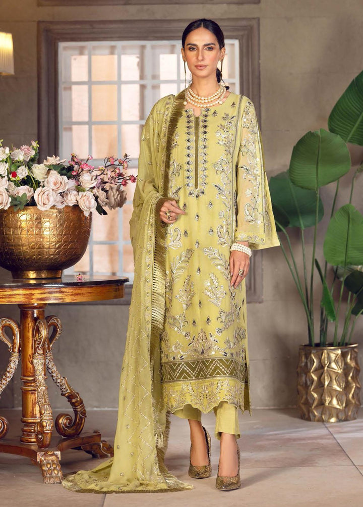 Le Festa By Emaan Adeel Embroidered Chiffon Suits Unstitched 3 Piece EA23-P6 LF-704 - Premium Collection
