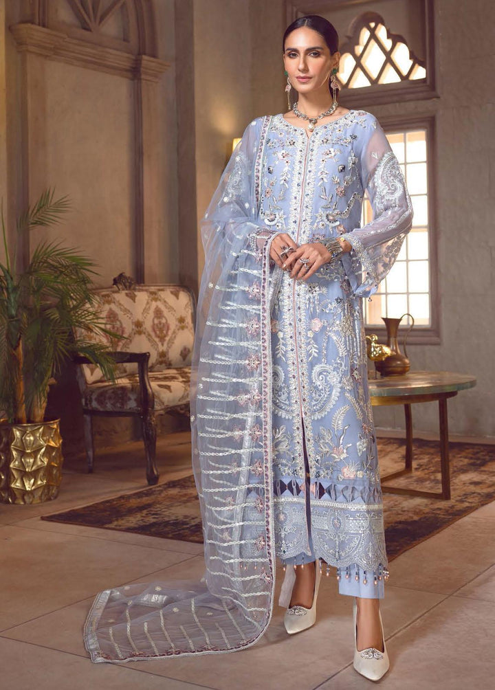 Le Festa By Emaan Adeel Embroidered Chiffon Suits Unstitched 3 Piece EA23-P6 LF-707 - Premium Collection