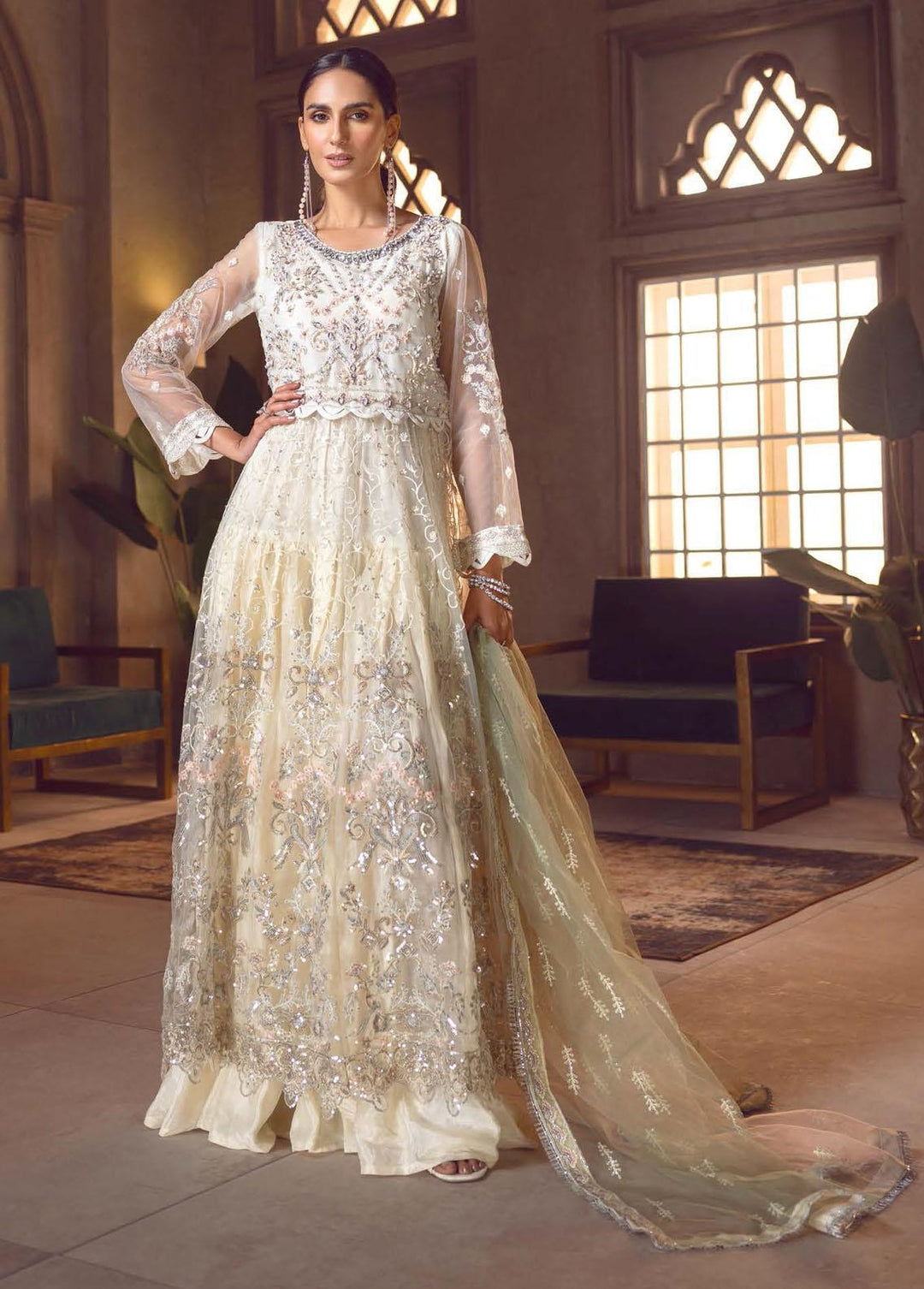 Le Festa By Emaan Adeel Embroidered Net Suits Unstitched 3 Piece EA23-P6 LF-710 - Premium Collection