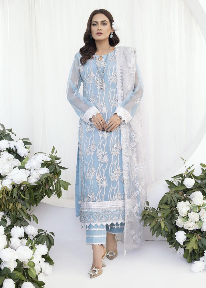 Emaan Adeel Embroidered Organza Suits Unstitched 3 Piece EA23OE AL-01 - Exclusive Collection