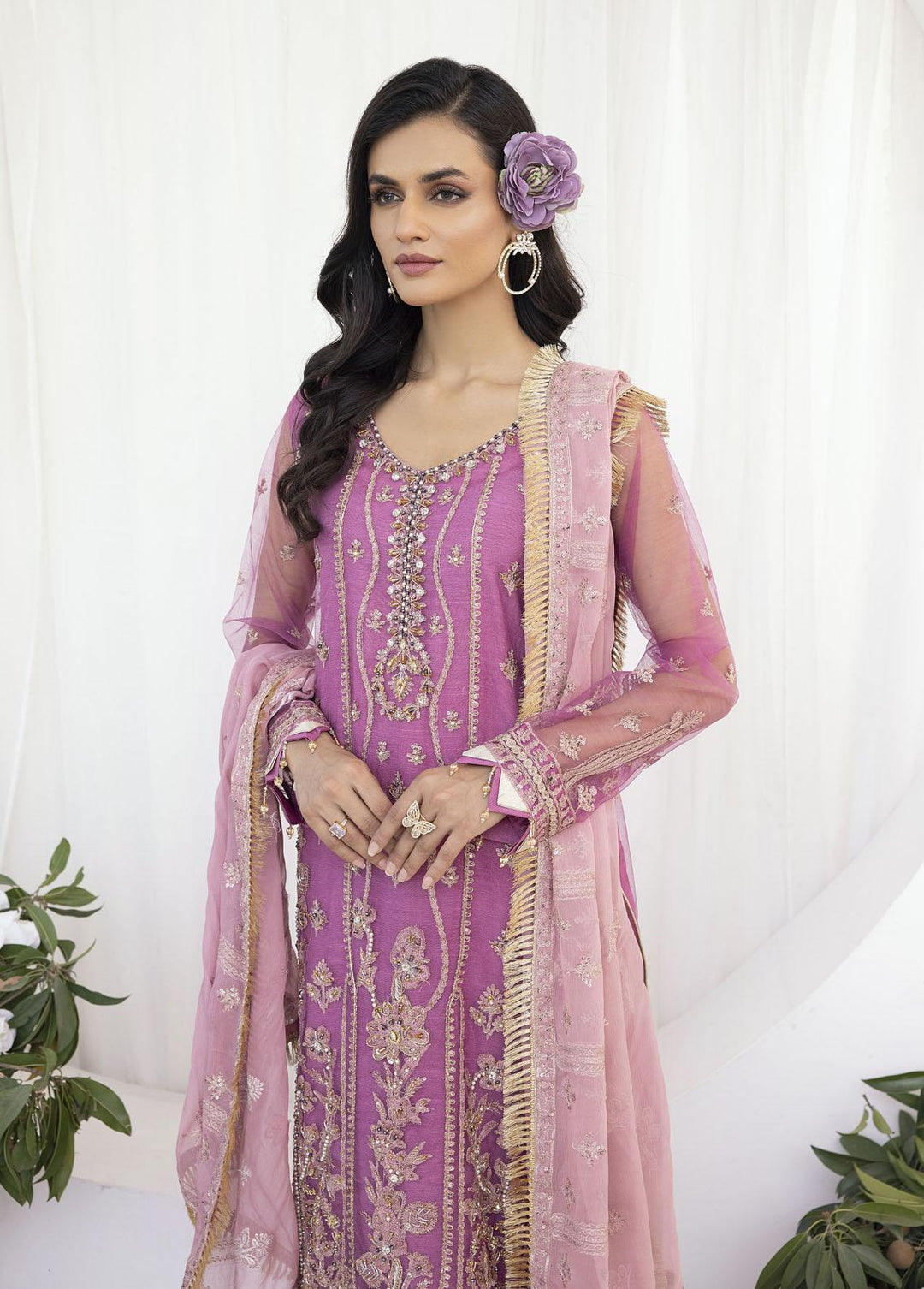 Emaan Adeel Embroidered Net Suits Unstitched 3 Piece EA23OE AL-02 - Exclusive Collection