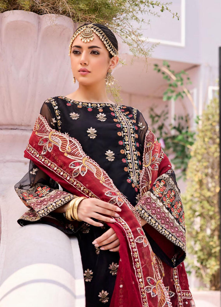 Emaan Adeel Embroidered Organza Suits Unstitched 3 Piece EA23FE FT-06 - Luxury Festive Collection