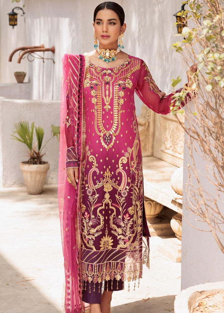 Value Edition By Emaan Adeel Chiffon Embroidered Suits Unstitched 3 Piece EA22VE VE 01 - Luxury Collection