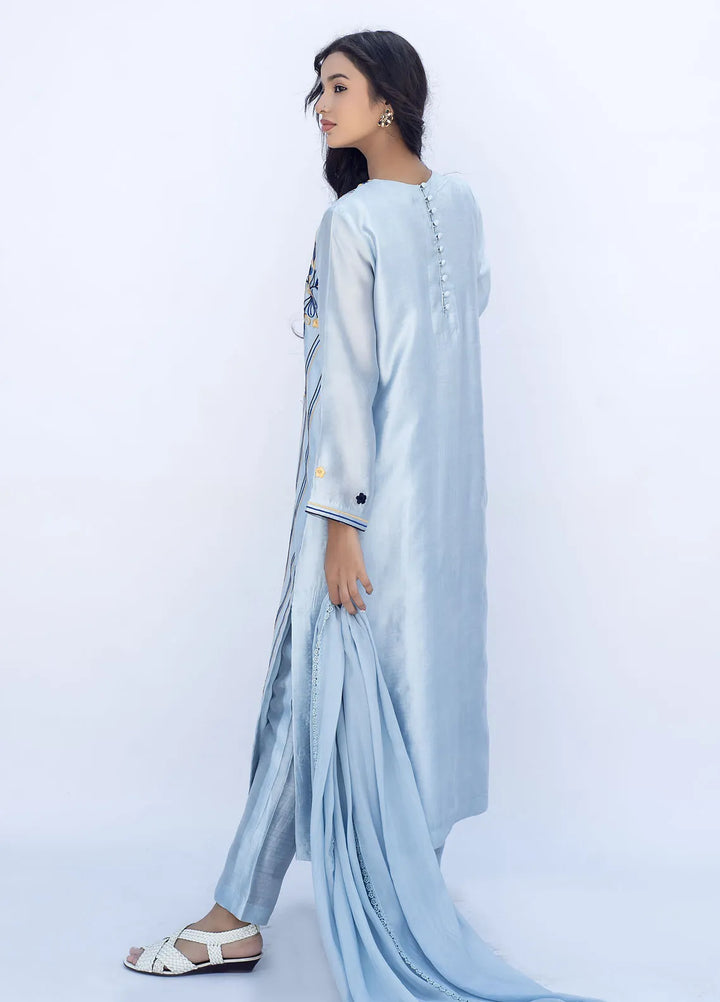 Eman Butt Pret Embriodered sheesha silk 3 Piece Suit Kous