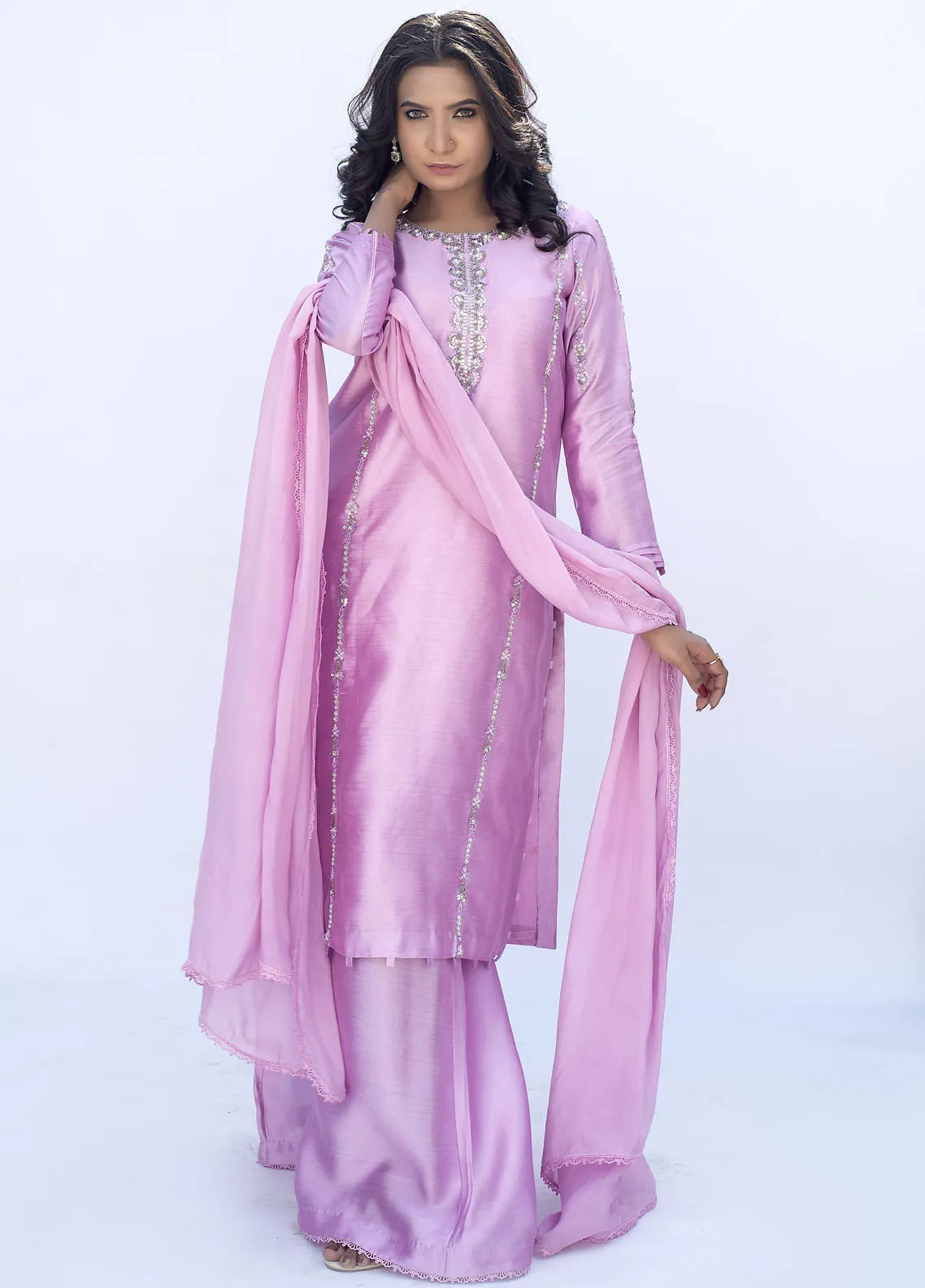 Eman Butt Pret Embroidered Georgette 2 Piece Suit Rosa