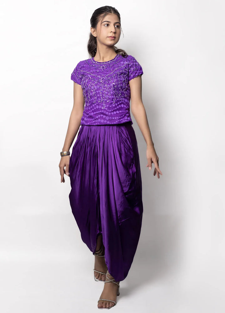 Eman Butt Pret Embriodered silk 2 Piece Suit Purple Sapphire