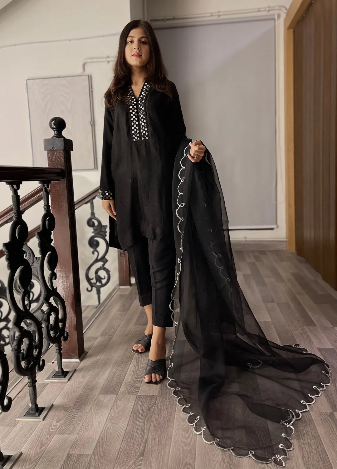 Eman Butt Pret Embroidered Cotton Net 3 Piece Suit Sheesh