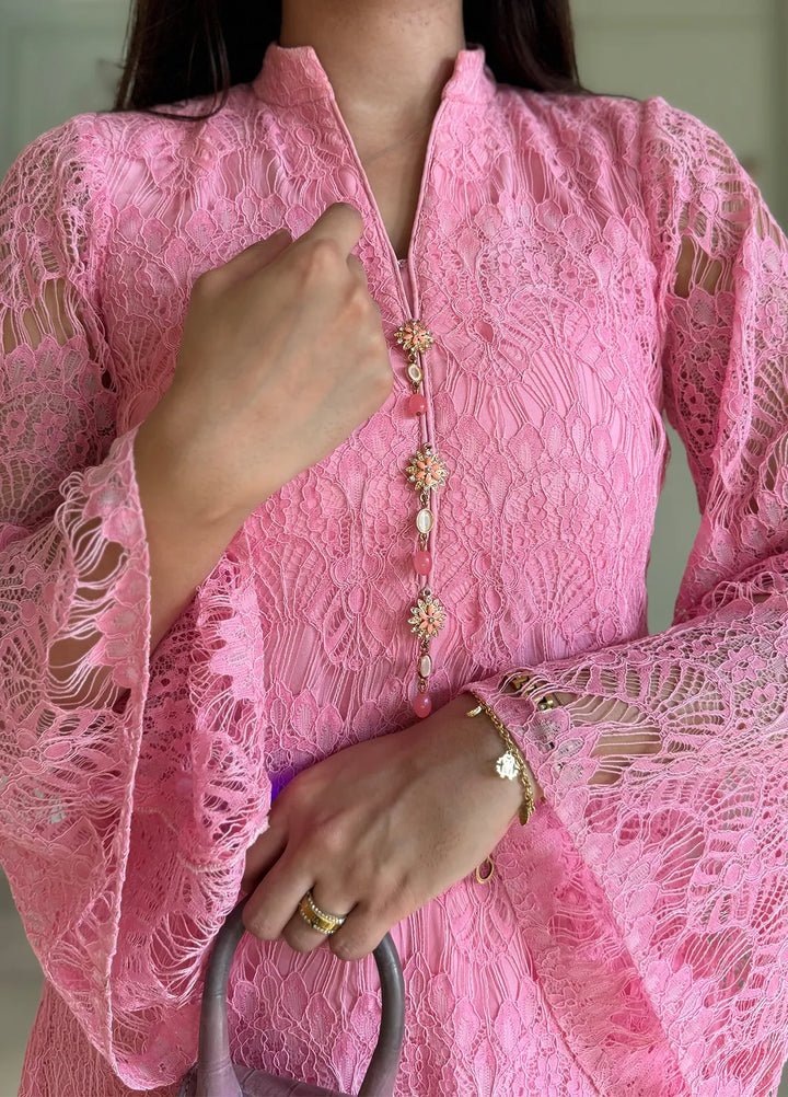 Eman Butt Pret Embroidered Crochet net 2 Piece Suit Flora