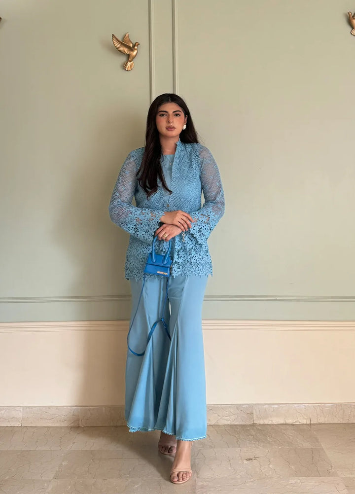 Eman Butt Pret Embroidered Crochet net 2 Piece Suit Zel