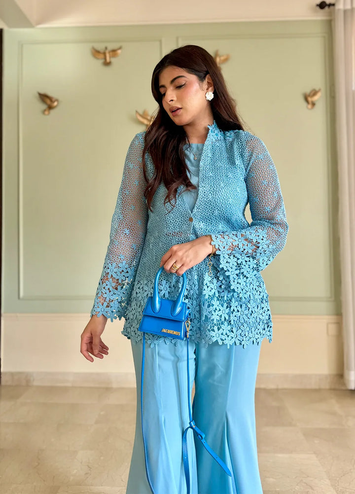 Eman Butt Pret Embroidered Crochet net 2 Piece Suit Zel