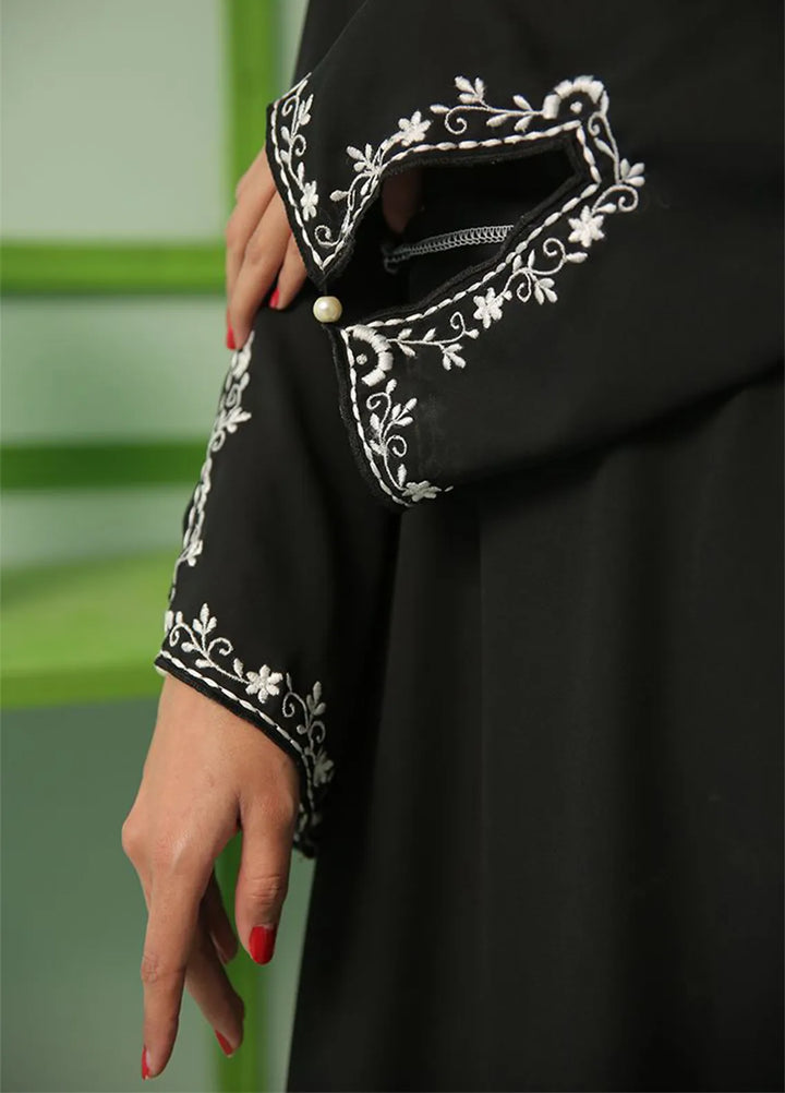 Eman Butt Pret Embroidered Georgette 3 Piece Suit Black daisy