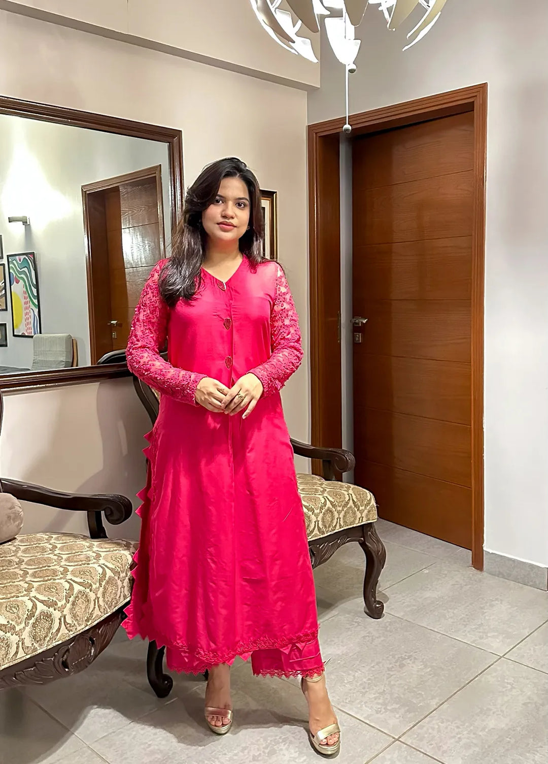 Eman Butt Pret Embroidered Khaadi Silk 2 Piece Suit Aena